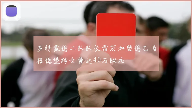 多特蒙德二队队长雷茨加盟德乙马格德堡转会费达40万欧元